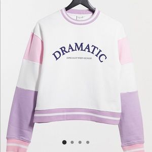 ASOS Dramatic Purple Pink and White Sweatshirt
